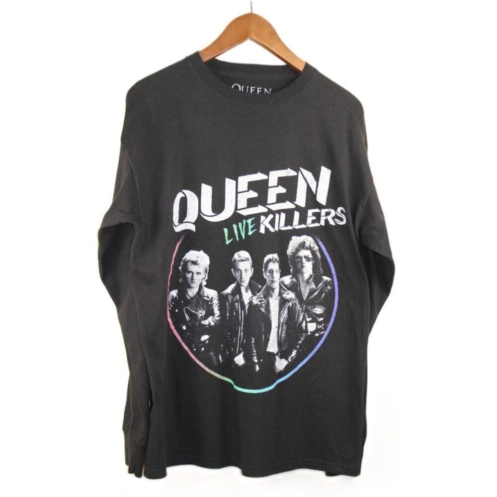 nwot URBAN OUTFITTERS Queen Long-Sleeve Graphic Cotton T-Shirt, Size M